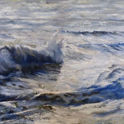 Vagues instant - huile sur toile 50 x 60 cm