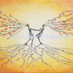 Dancing Roots - acrylique sur toile, 80x40 cm, 2021, Laure Vieusse, oeuvre unique signée