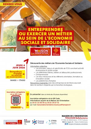 Affiche Entreprendre ou exercer un métier au sein de l'économie sociale et solidaire 
