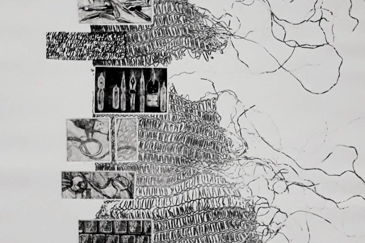 Ecriture manuelle - Techniques mixtes de gravure et monotype