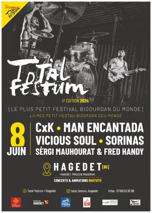 Affiche Total Festum à Hagedet et Soublecause… le plus petit festival bigourdan du monde.