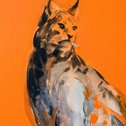 INCENDIE - Huile sur toile - 30 x 43 cm - 2023