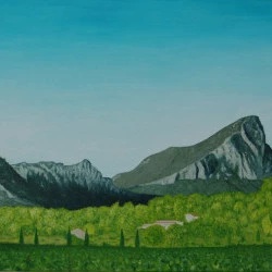 Pic Saint-Loup - 73x54 Huile, toile lin