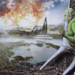 gardienne de la nature - collage, 48x33, plastifé