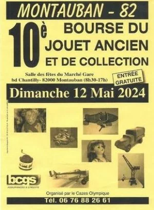 Affiche 10 eme bourses aux jouets anciens et de collections au marché gare de Montauban 