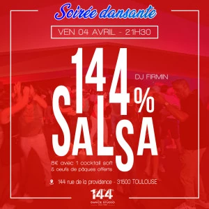Affiche Soirée dansante 144% Salsa