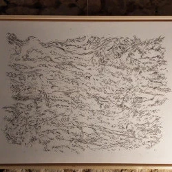 Cèdre - 2025 - Tempera à l'oeuf sur toile - 120 x 90 cm, présenté lors de la Tournée des Ateliers d'Artistes du Libournais, 33 - Mathilde Amilhat 