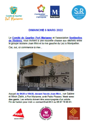 Affiche Ecobalade entre l'école Joan Miró et le Lez à Montpellier