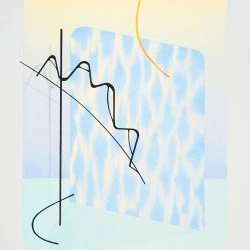 Série Murs liquides, n°4, 2025 - Crayon de couleur et feutre noir sur papier