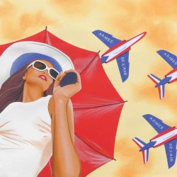 Sous le soleil - Collage en canson de couleur - Format 40 x 60