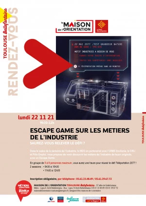 Affiche Escape Game Métiers de l'industrie