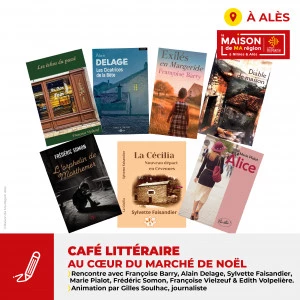 Affiche Café littéraire au coeur du marché de Noël