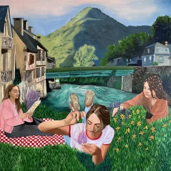 Les femmes sont des sorcières ! - huile sur toile, 190 x 190 cm, 2025 - Jade T. Raphaneau 