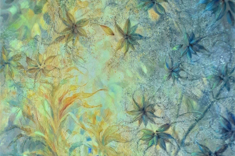 Clématites I - huile sur toile 50x50