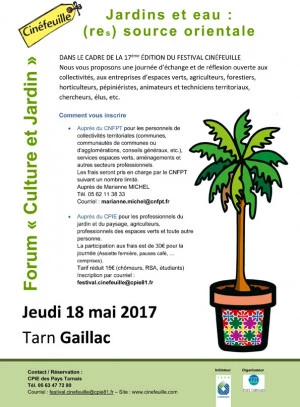 Affiche Festival Cinéfeuille, Journée Forum "Jardins et eau : (res) source orientale"