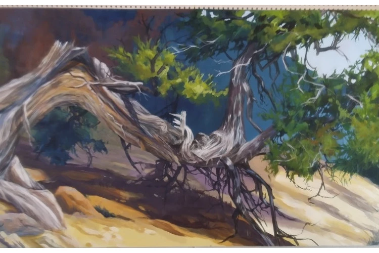Folie du sage - acrylique sur panneau 180 x 85 cm