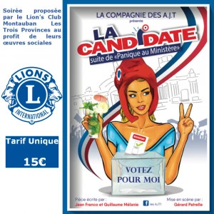 Affiche La Candidate par la Cie des A.J.T. 