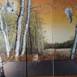 Paravent " Nature spirituelle " - Huile - 150x150 cm - 2018 - Paravent " Nature spirituelle "