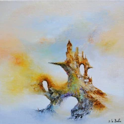 La percée - Huile au couteau - 30 x 30 cm - 2018 - La percée