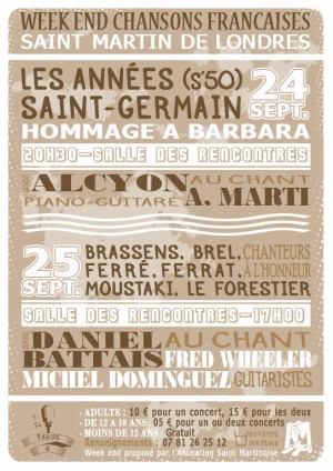 Affiche Week-end chansons françaises