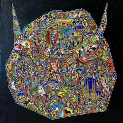 Viva España - Toile 1,00 x 1,00 - peinture acrylique