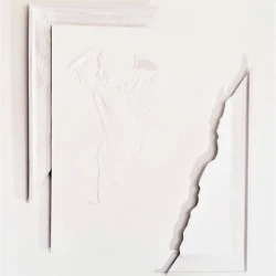 " Sans Titre" - 1998 - Plâtre - Gesso - bois - 134x119 cm