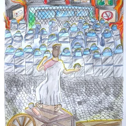 antigone - encre et aquarelle sur papier, 2026 - Valentin Viven 