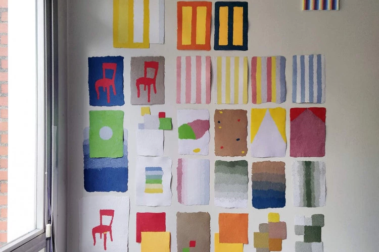 "Les supports" - papiers machés, A4 - Catherine Branger 
