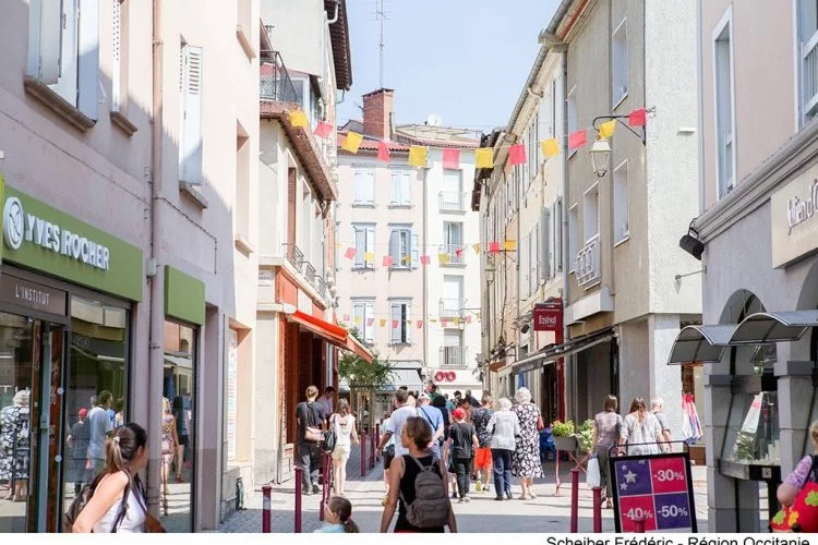 Centre-ville un jour de marché, à Foix - Scheiber Frédéric 