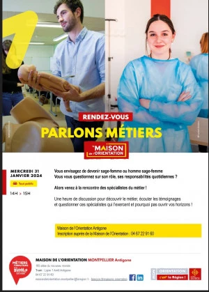 Affiche Parlons métiers - Le métier de sage-femme ou homme sage-femme