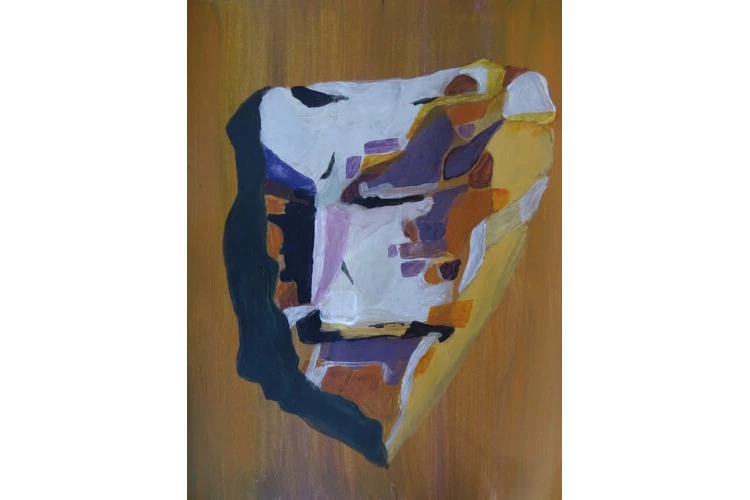 Déclinaison 2 du Tatoué rouge - Acrylique sur papier 2025 30x24cm - JEANPIERRE ALLANO 