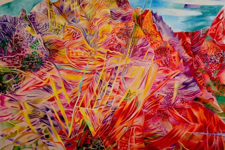 Rotenfels " - huile sur toile, 150 x 180 cm, 2018 - Elke Daemmrich 