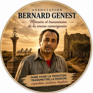 Affiche Exposition "Les légendes ne meurent jamais" par l'association Bernard Genest – Mémoire et Transmission de la Course Camarguaise