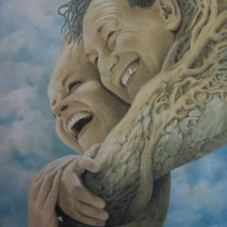 Symbiose - Acrylique sur toile, format 50 X 61 cm