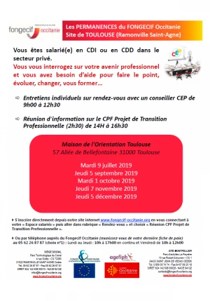 Affiche Permanence du FONGECIF OCCITANIE