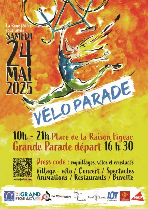 Affiche Présentation des solutions de mobilités de la Région Occitanie à la Véloparade à Figeac