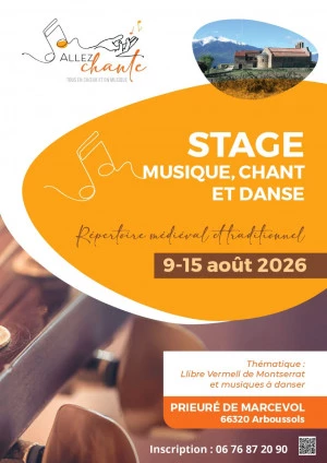Affiche Stage Musique Chant et Danse Répertoire Médiéval et Traditionnel