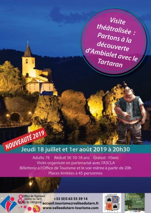 Affiche Visite théâtralisée : Partons à la découverte d'Ambialet, sur les pas du Tartaran