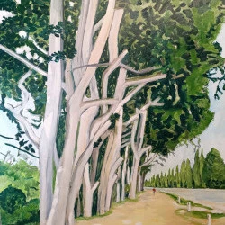 canal du Midi - mixte sur toile 146x114 - Gelly 