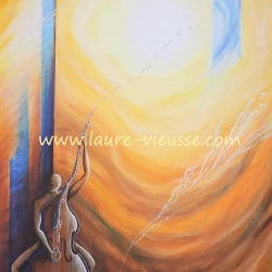 Effusion de Notes - acrylique sur toile, 50x70 cm, 2023, Laure Vieusse, oeuvre unique signée
