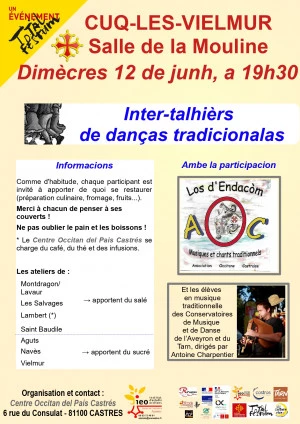 Affiche Rencontre des ateliers de danses traditionnelles du Tarn Sud