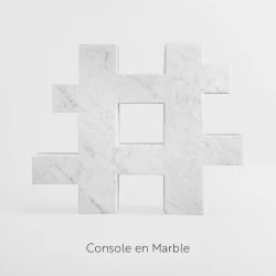 Hashtag - Console en marbre blancde Carrare - David Léger 