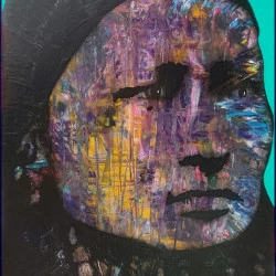 Femme d'un chef indien - acrylique sur toile sur châssis - 2022 