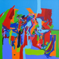 abstrait sans titre - acrylique sur toile 60X60