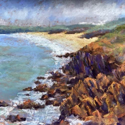 Pointe Saint Matthieu Bretagne - Fait sur le motif. Pastel sur papier - 30x40 - Martine Tulet 