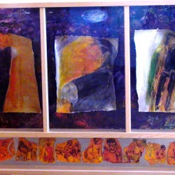  Béatitudes, Herménegilde Chiasson - Encre sur papier, retable 90x120cm, 2000 - Joan Cullen 