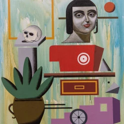 Le carrelage - Acrylique sur Toile, 100x80 cm, 2025 - @Flavien Couche 