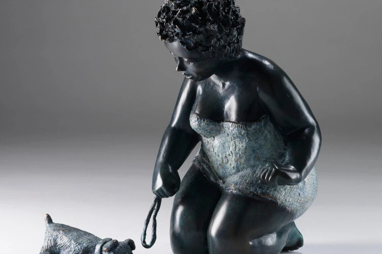 Sculpture en bronze, Avance Daisy ! - Bronze à la cire perdue, hauteur 28 cm, Avance Daisy ! , 2008, signée, numérotée, dernier n° de disponible - Michelle Peyre 