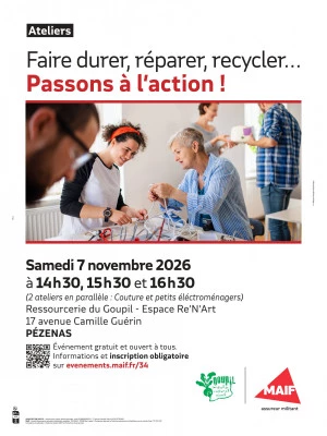 Affiche Repair Cafés textiles & petits appareils électroménagers