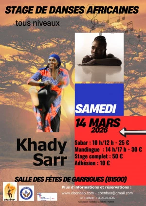 Affiche Stage de danse avec Khady SARR